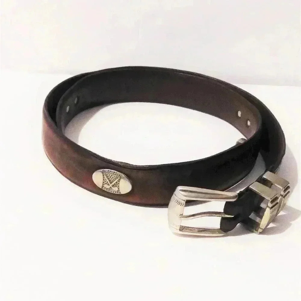 Top Grain Oil Tan Leather Golf Belt AML 3000‎ Brown